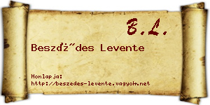 Beszédes Levente névjegykártya