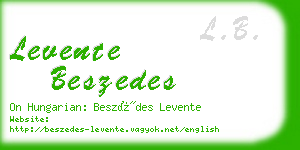 levente beszedes business card